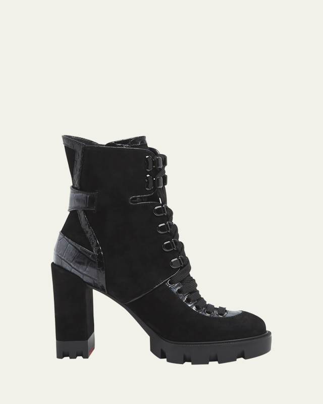 Macademia Croco Leather Red Sole Boots